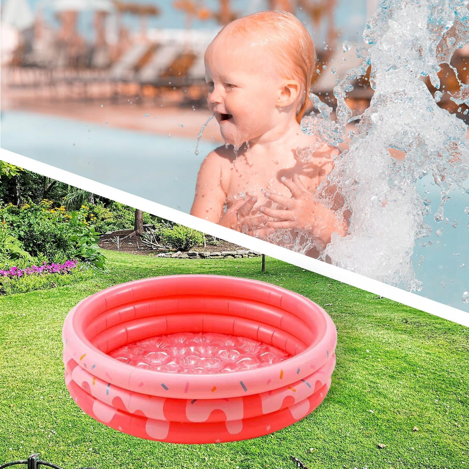 PVC Kiddie Paddling Pool Lounge Seat Bathtub Blow up Inner 70cm Tall 27cm Brand no brand