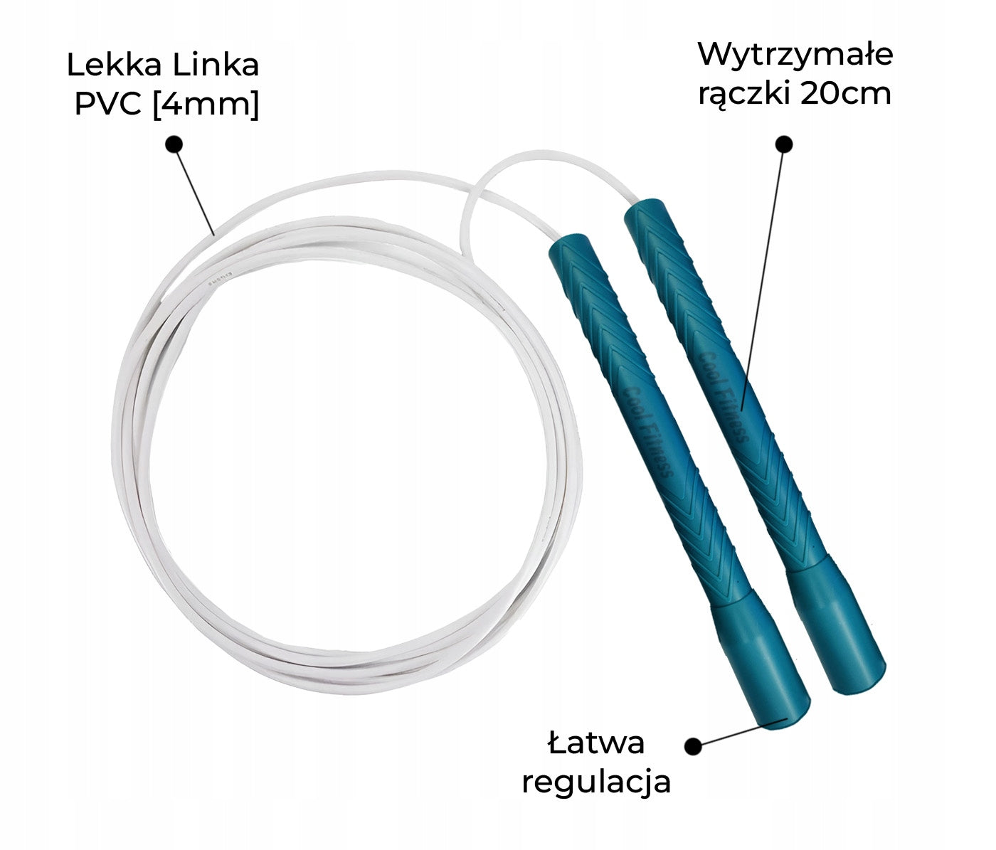 PVC Long Handle Jump Rope – Cool Turquise by CoolRope Manufacturer code CFSSR