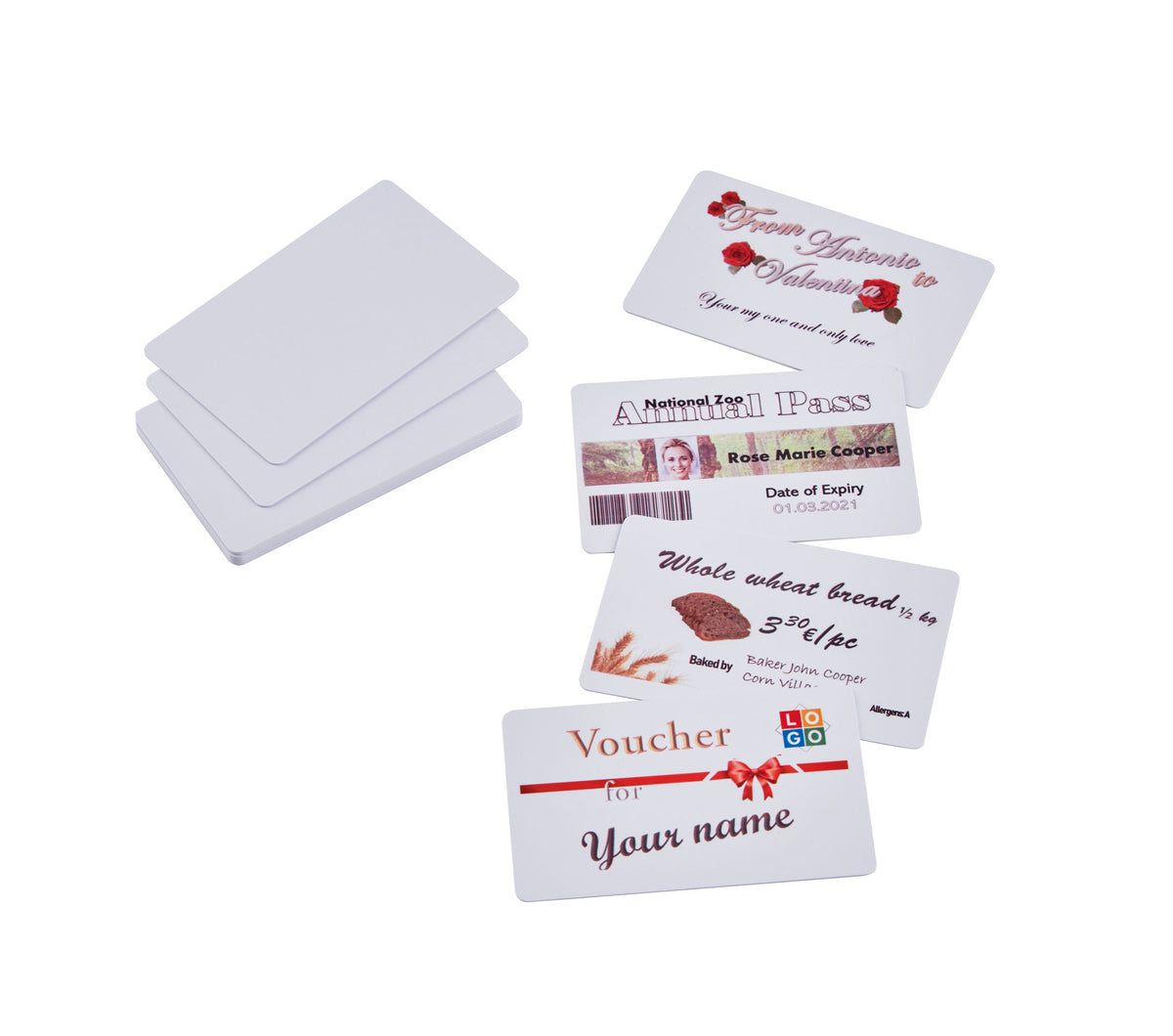 PVC Plastic Cards for Double Sided Printing 85,5mm x 54mm (50pcs)