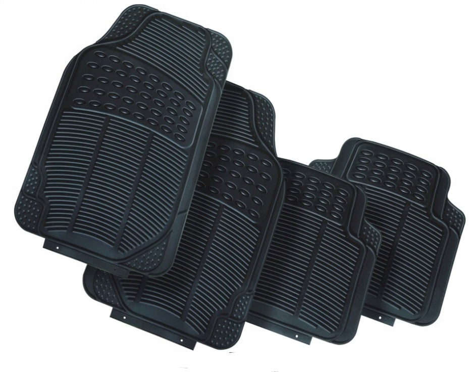 PVC Universal Car Rubber Rugs 4 Pcs Anti-Slip Set