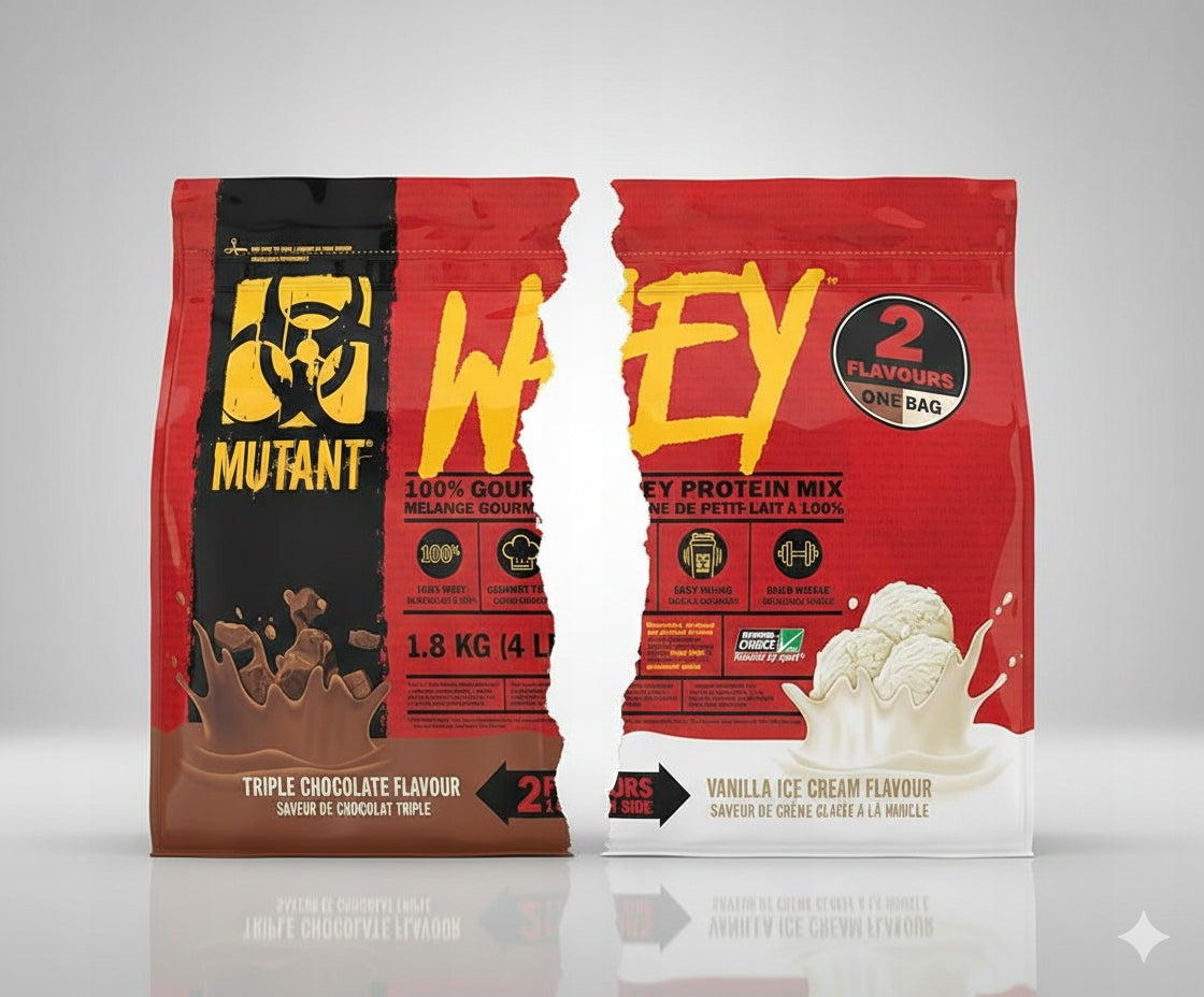PVL MUTANT WHEY 1800g Triple Chocolate / Vanilla Ice Cream 2 FLAVORS IN ONE Packaging status original