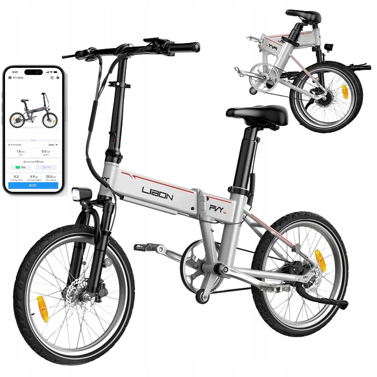 PVY LIBON City Electric Vehicle 500W 36V 20.4Ah 32km/h 20-inch tires