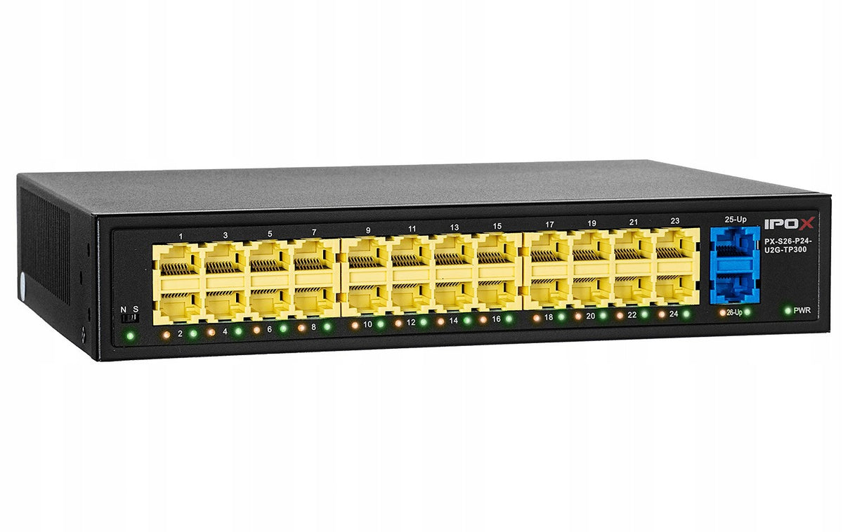 PX-S26-P24-U2G-TP300 - PoE switch 24-port + 2 RJ45