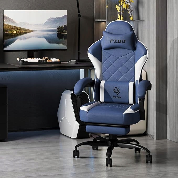 PZDO Gaming Chair With Footrest Ergonomic Adjustable 150 kg Chair Manufacturer code FOTEL GAMINGOWY BIUROWY IDEALNY DLA GRACZA