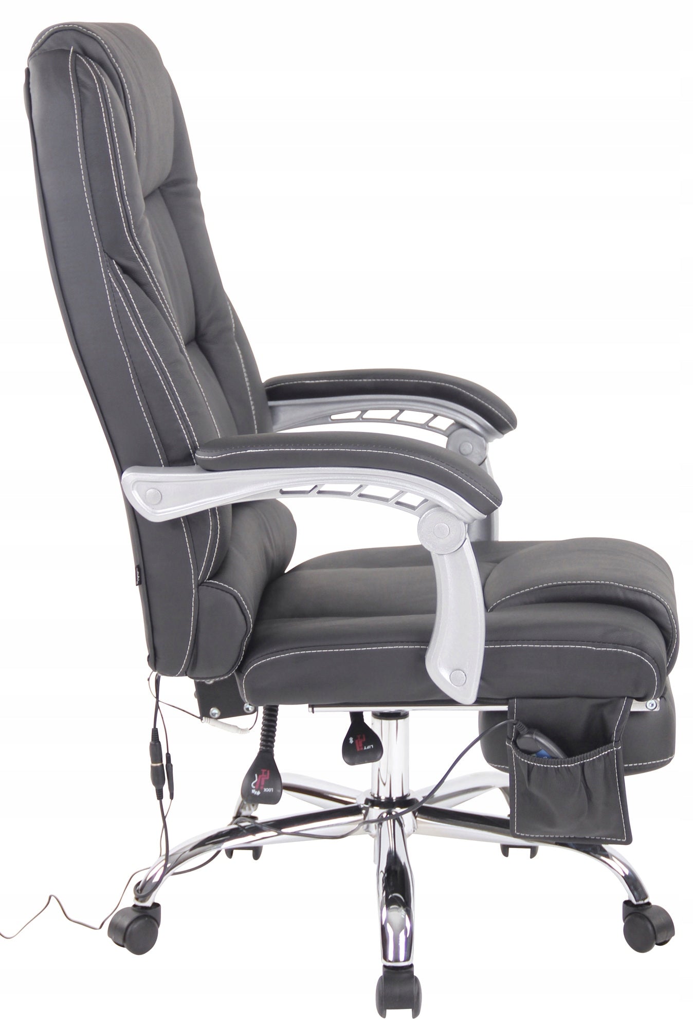 Pacific Genuine Leather Office Chair with Massage Function, Black Brand CLP