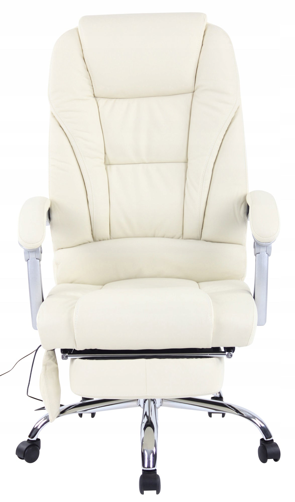 Pacific Genuine Leather Office Chair with Massage Function, Cream Brand Dekkor