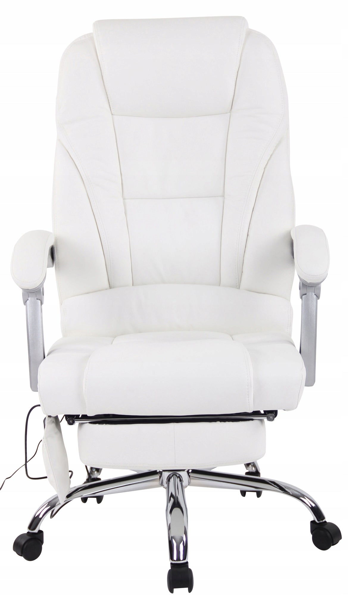 Pacific Genuine Leather Office Chair with Massage Function, White Brand CLP