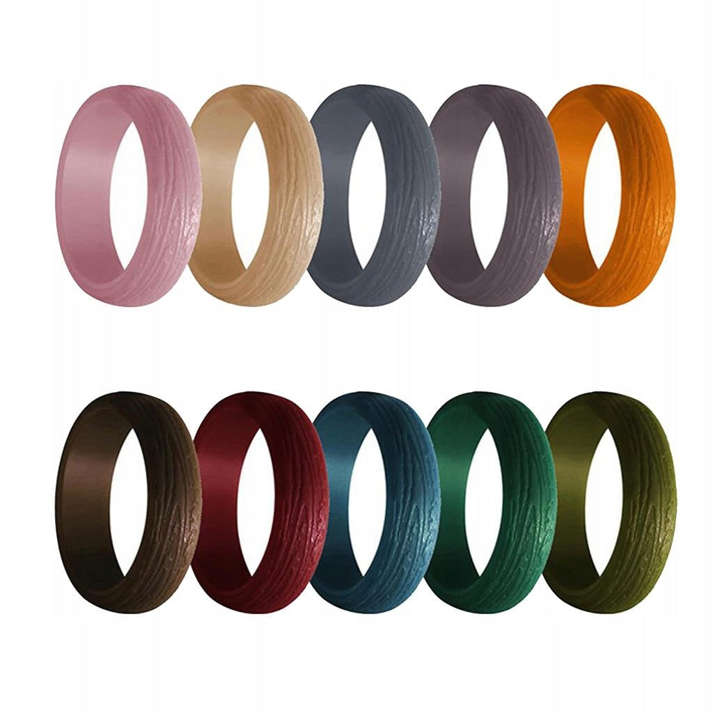 Pack Unisex Bark Texture Silicone Wedding Size 5 Kind Other