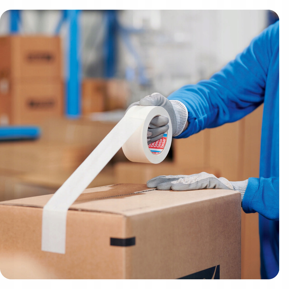 Packing Adhesive Tape Paper Tesa Strong White for Packing 50mm x 50m Packaging status original