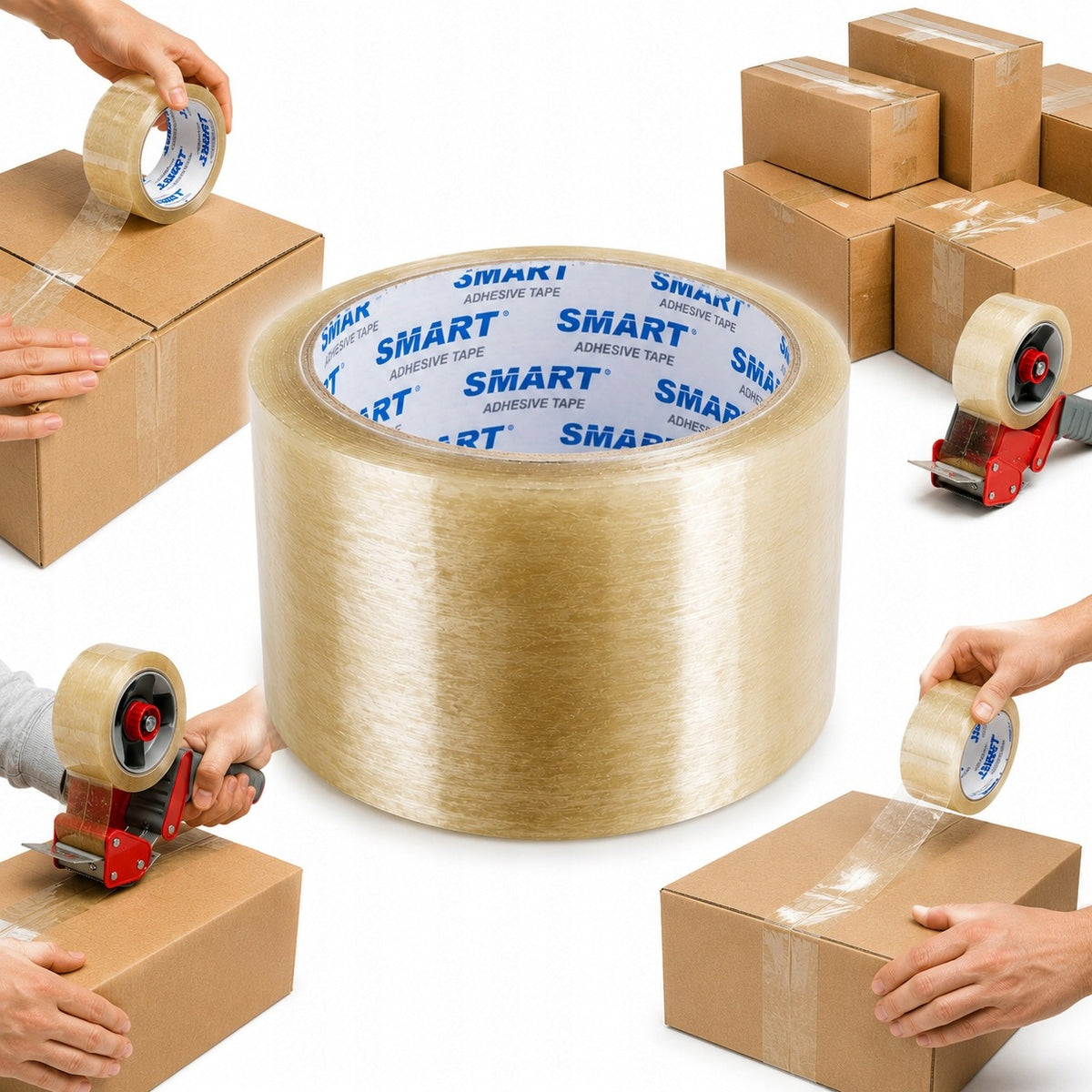Packing Adhesive Tape SMART Rubber 48 x 55 y Strong Clear Solvent