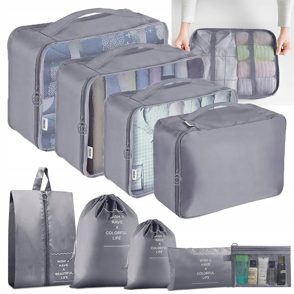 Packing ORGANIZER Suitcase Travel Bags Set of 9 Color gray