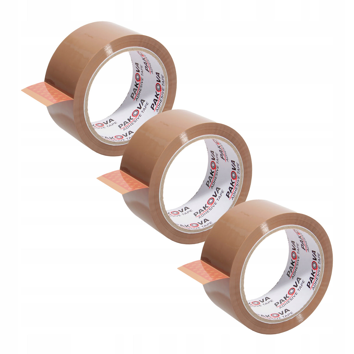 Packing Tape 48/100y BROWN Adhesive Strong PAKOVA 3Pack