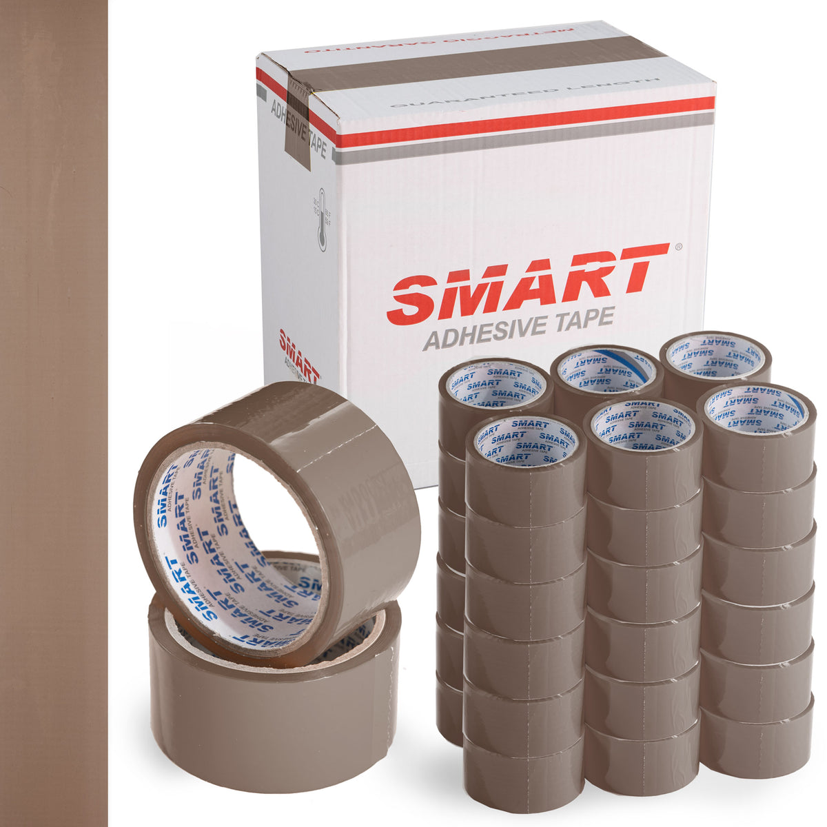 Packing Tape Brown SMART 48mm 66y 60m Strong Adhesive Bronze Carton 36 Pcs