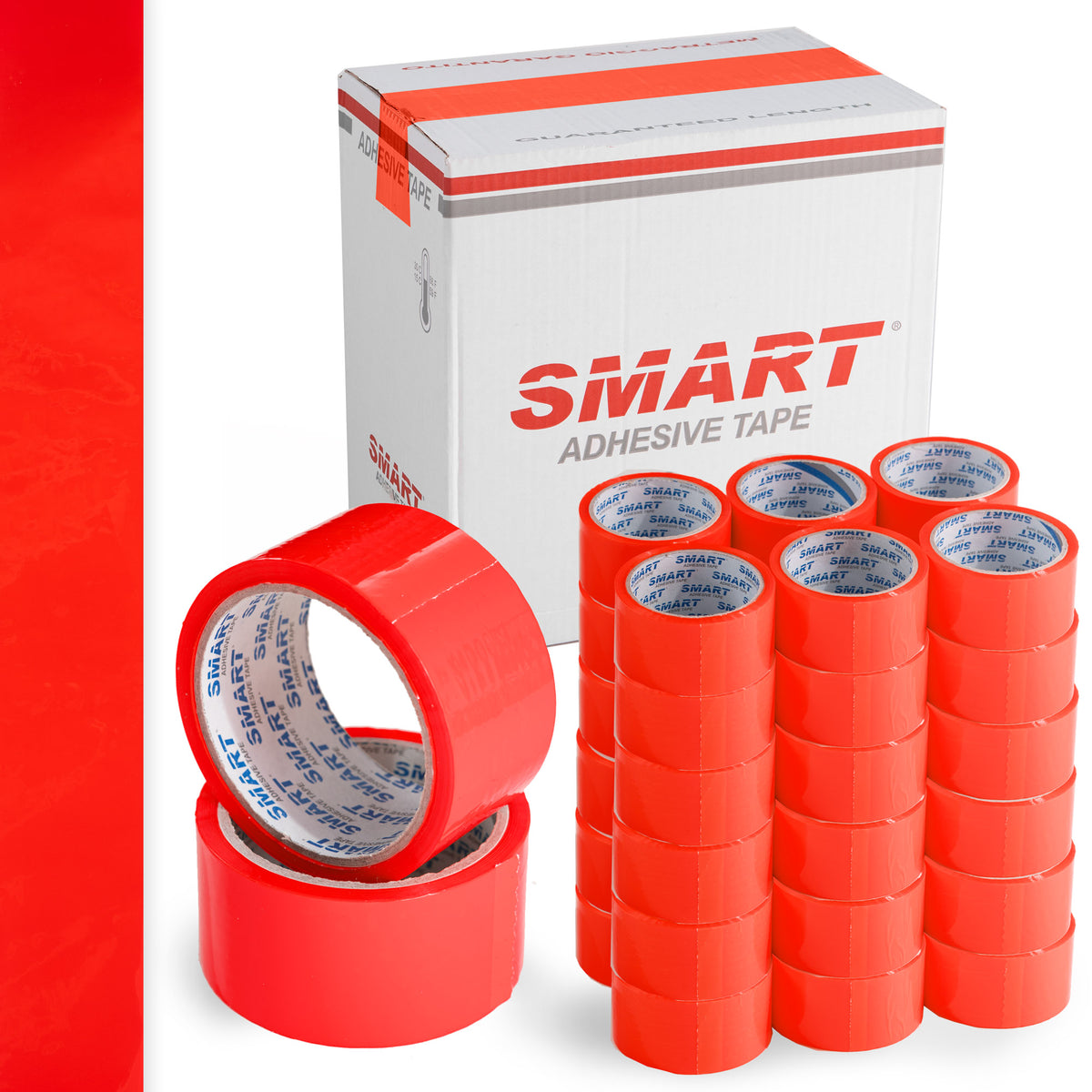 Packing Tape Colorful Red 48mm x 50y Strong Adhesive SMART 1 pc Packaging status original