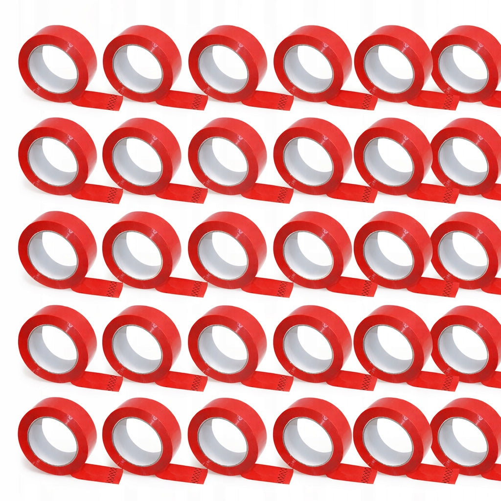 Packing Tape PP Acrylic Red 48mm 130m LONG STRONG For Packs 36 pcs.