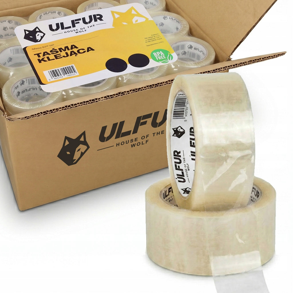 Packing Tape Transparent Colorless 48/100y 90m 48pcs ULFUR