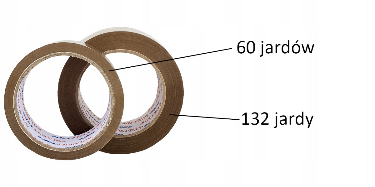 Packing tape 48/132y - BROWN - PP - SOLVENT GLUE - great quality! - LONG Width 48 mm