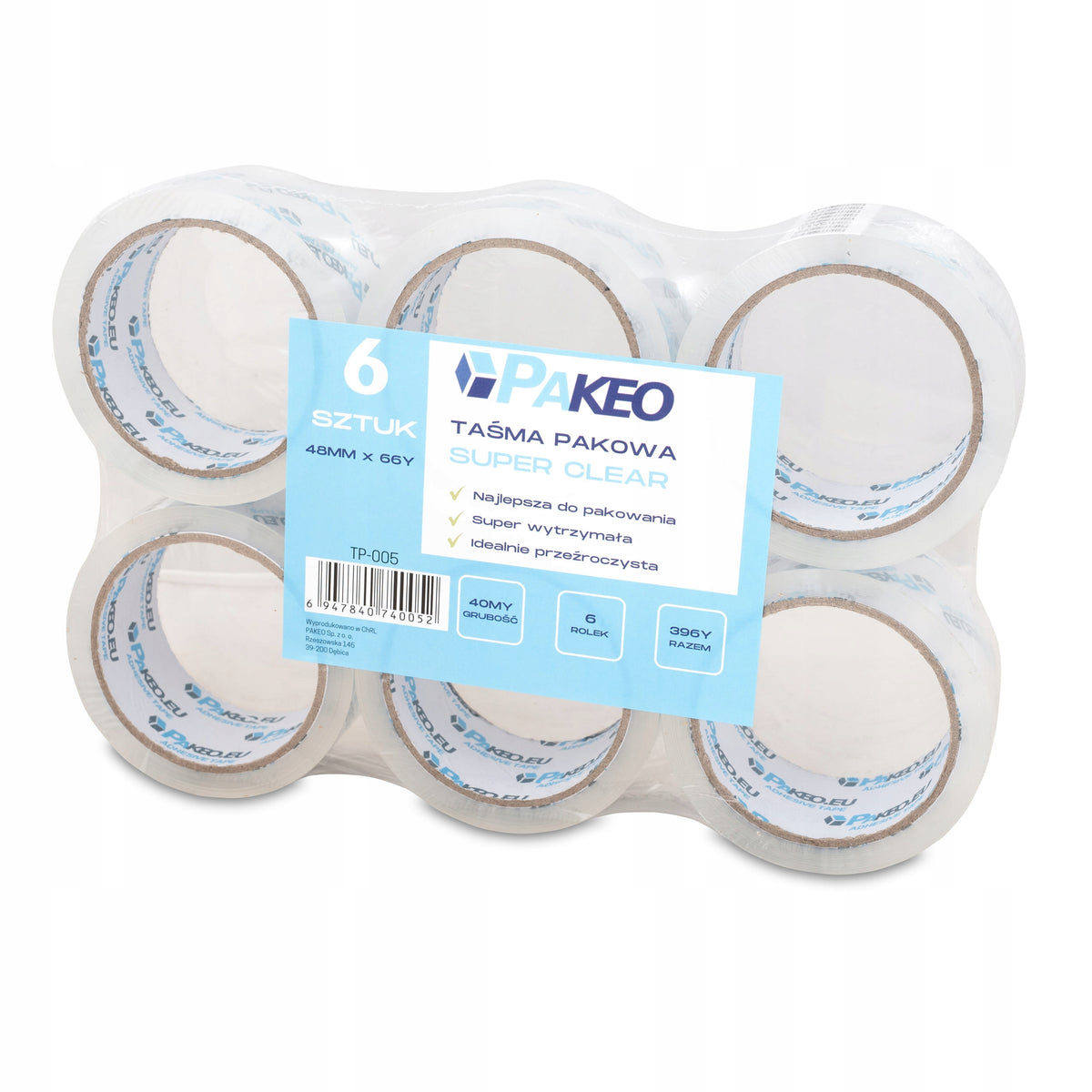 Packing tape PAKEO 48/66 adhesive Transparent 6 pieces