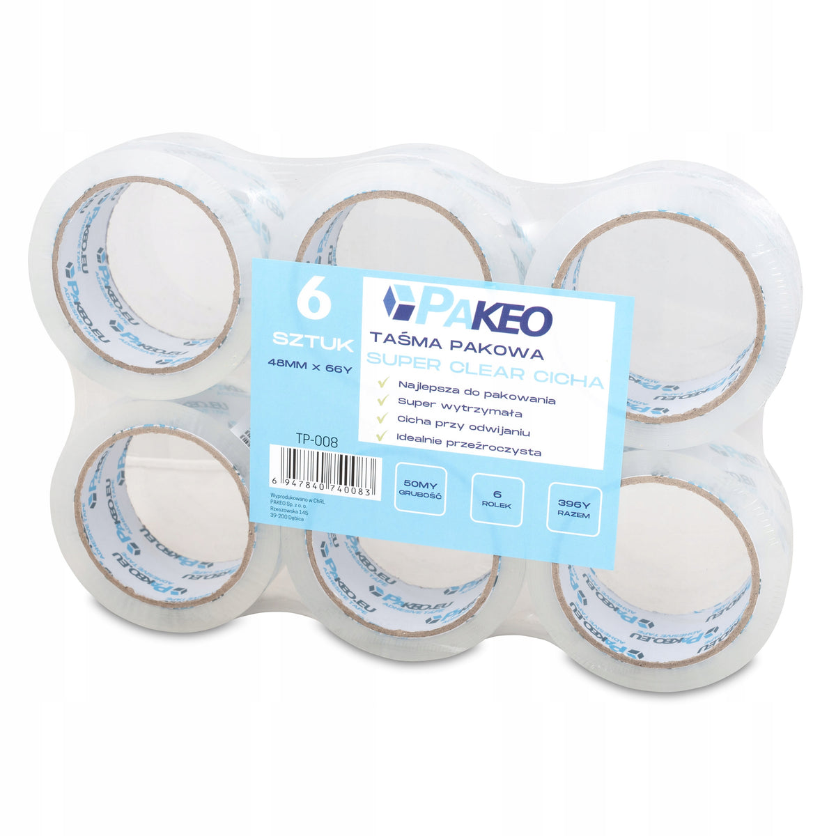 Packing tape PAKEO 48/66 adhesive Transparent QUIET Adhesive type acryl