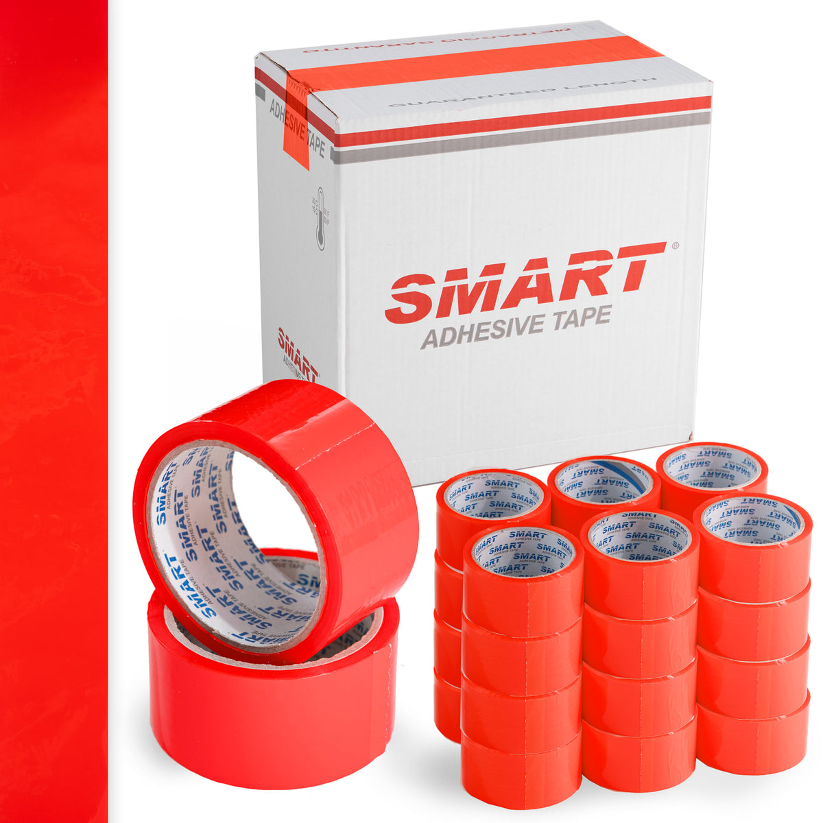 Packing tape SMART RED 48x45m, RED, adhesive, STRONG, 48/50y 24pcs.