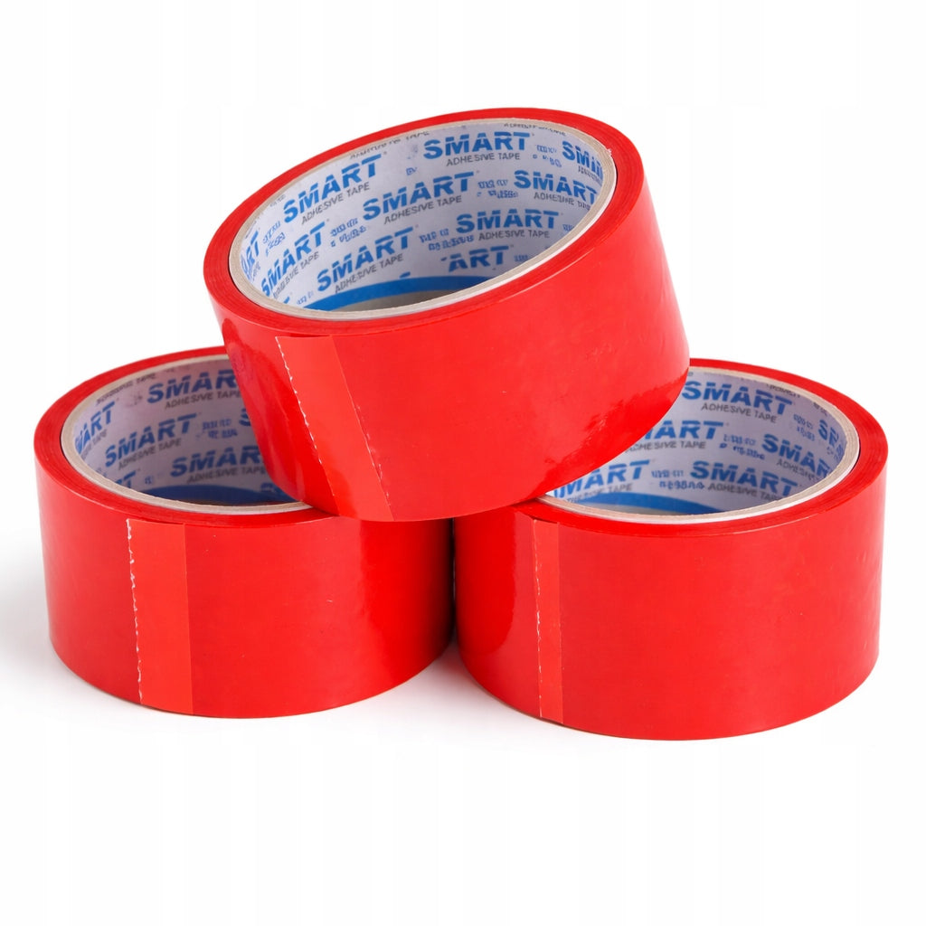 Packing tape SMART RED 48x45m, RED, adhesive, STRONG, 48/50y 3pcs.