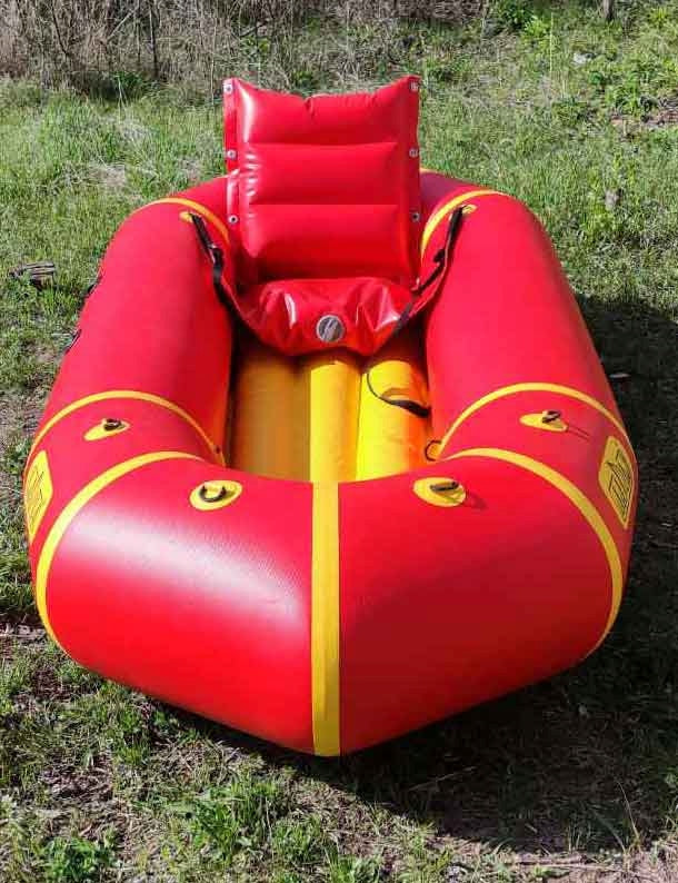 Packraft Inflatable Hiking Lightweight Ideal for 1-Person Rafting Model LP-245-RK-red-yellow