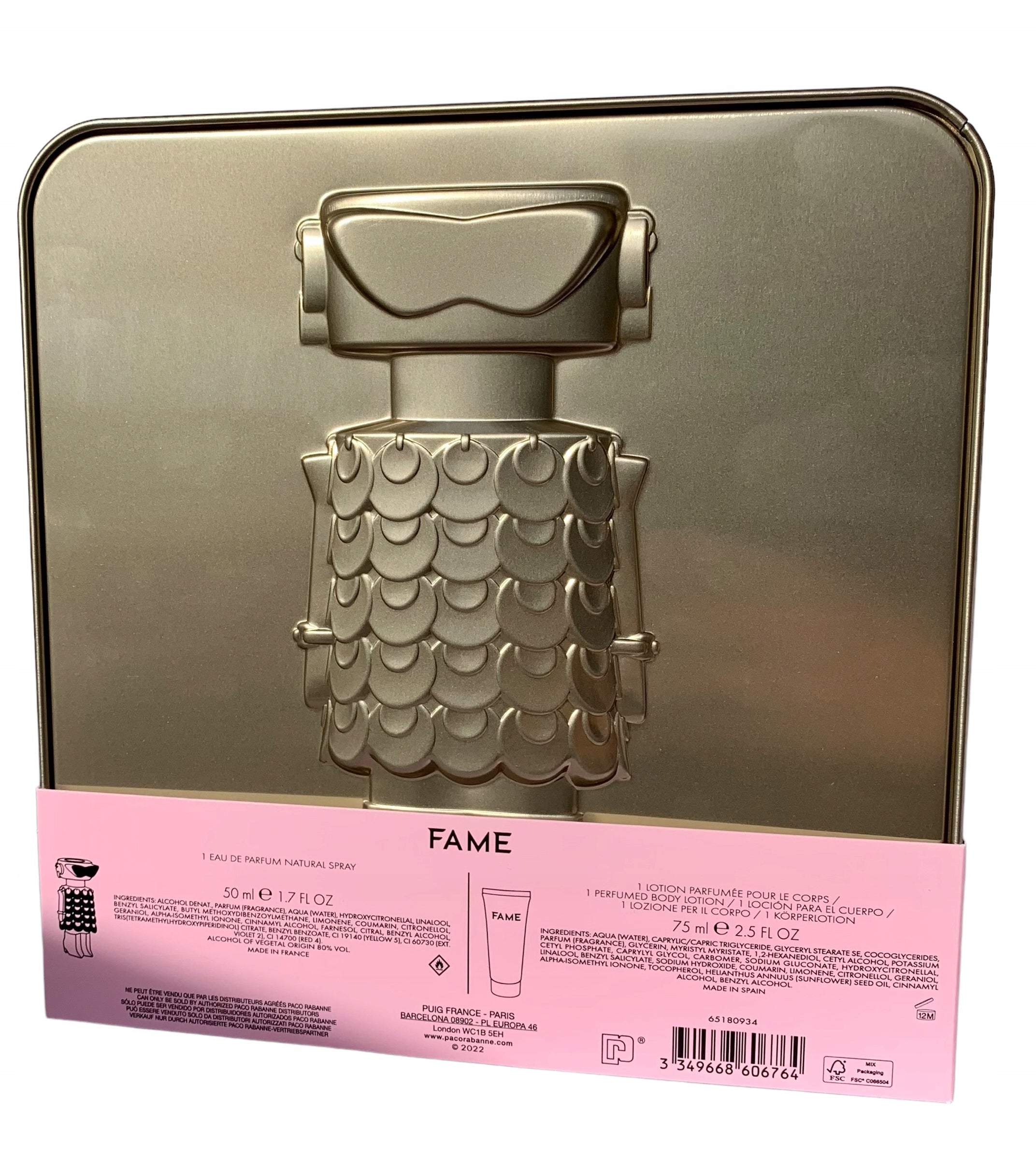 Paco Rabanne Fame Eau de Parfum 50 ml + body lotion 75 ml Manufacturer code 0000027113