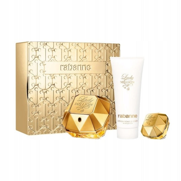 Paco Rabanne Lady Million Eau De Parfum Spray 80ml Set 3 Artikel