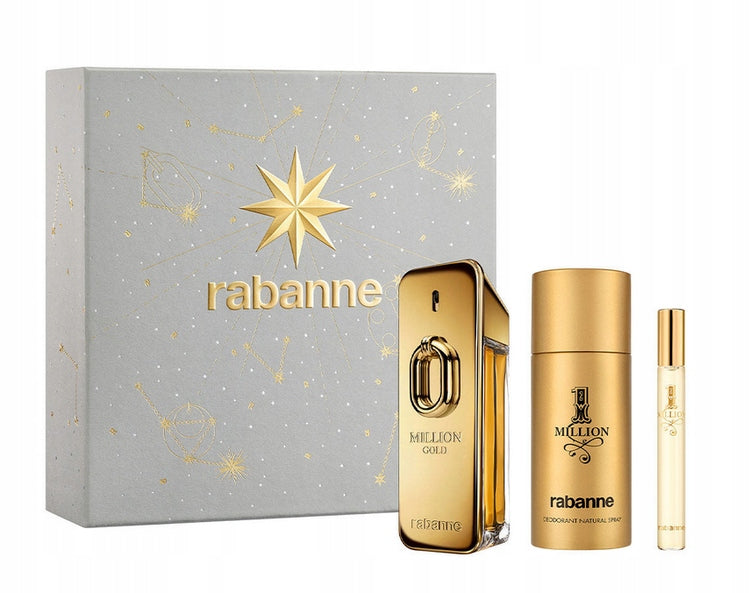 Paco Rabanne Million Gold Intense EDP 100ml + EDT 10ml + Deodorant 150ml Packaging status original