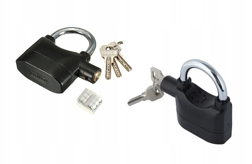 Padlock with alarm 110 dB loud alarm lock motor bike for garage gate Color black
