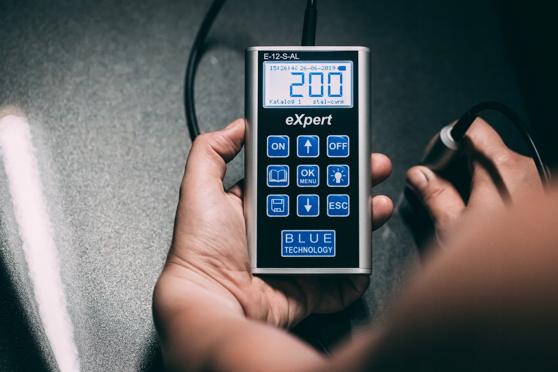 Paint Thickness Meter Sensor Tester E-12-S-AL Steel Aluminum Zinc PRO Brand Blue Technology