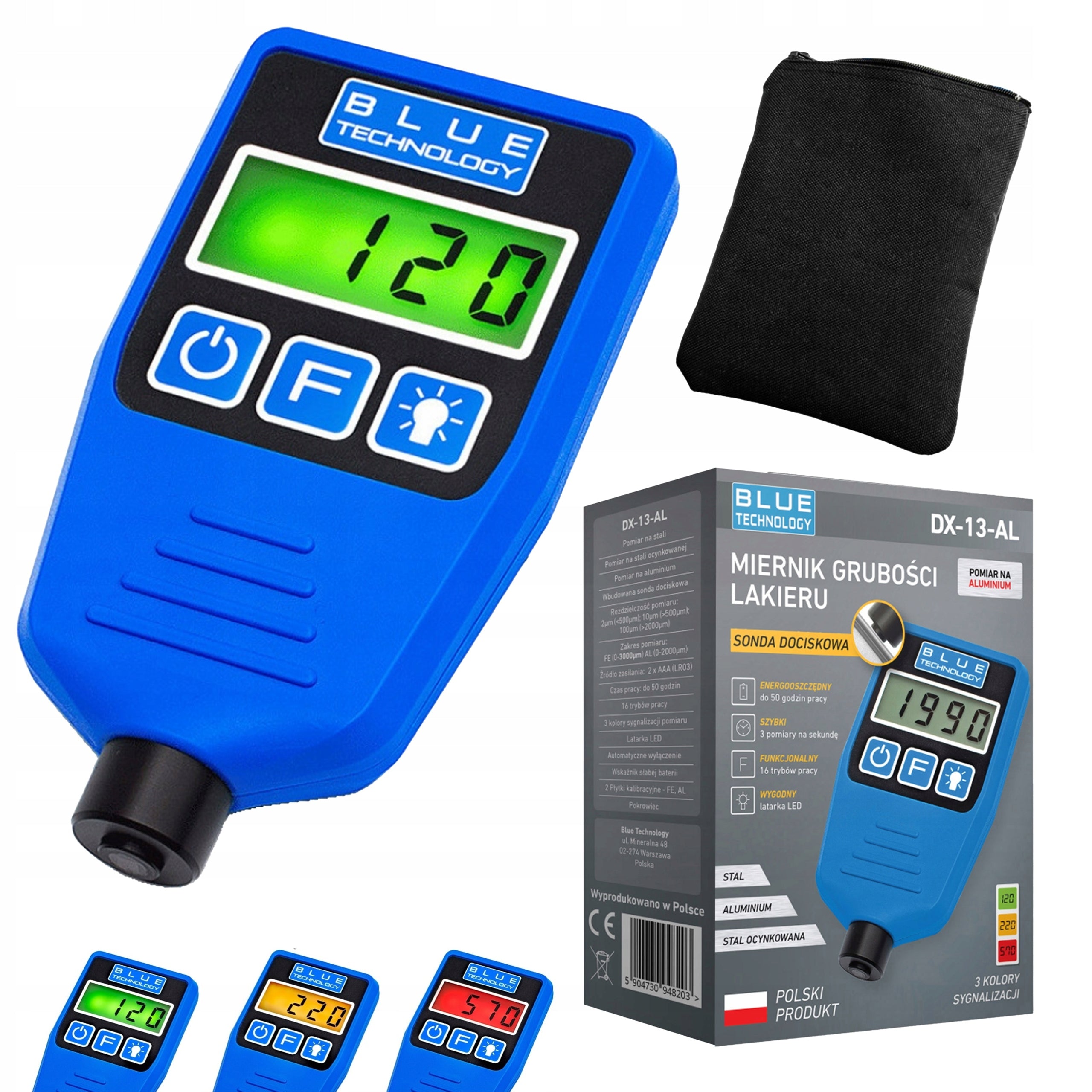 Paint Thickness Meter Tester Blue Technology DX-13-AL steel and aluminum