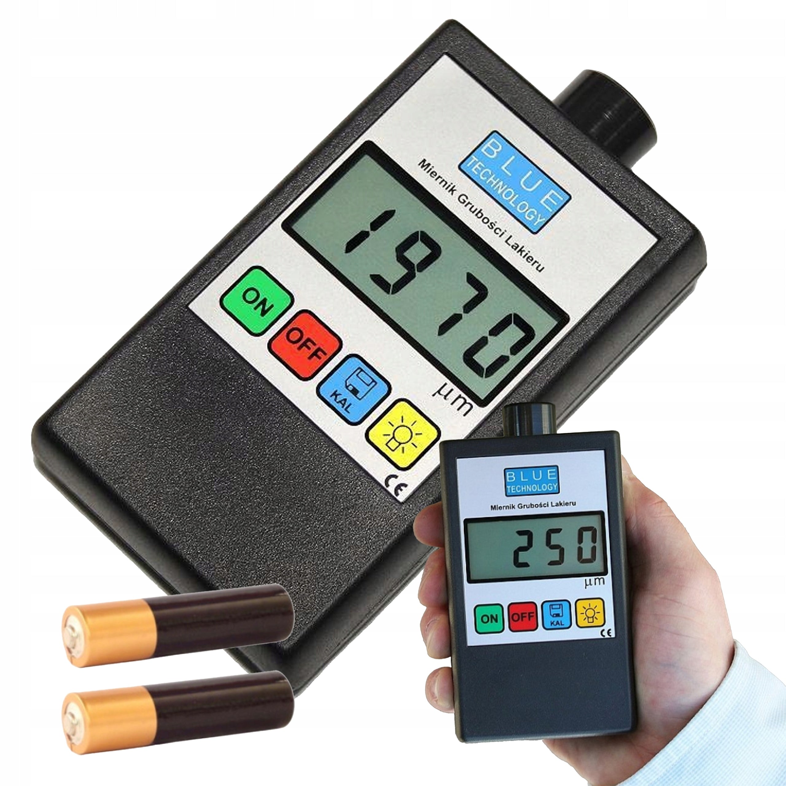 Paint thickness gauge Tester galvanized steel Polish with battery Blue Technology Manufacturer code MGR-11-FE