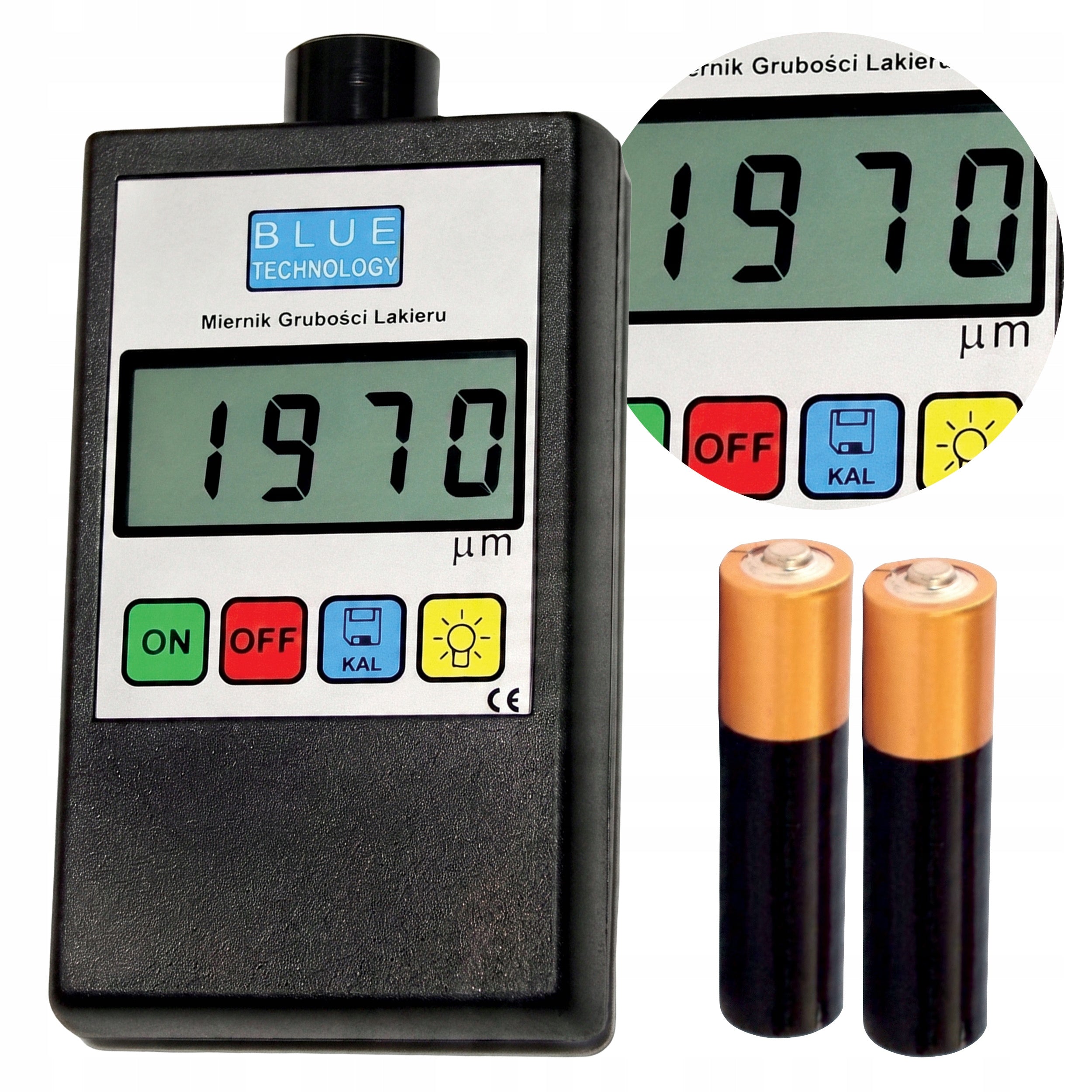Paint thickness gauge Tester galvanized steel Polish with battery Blue Technology