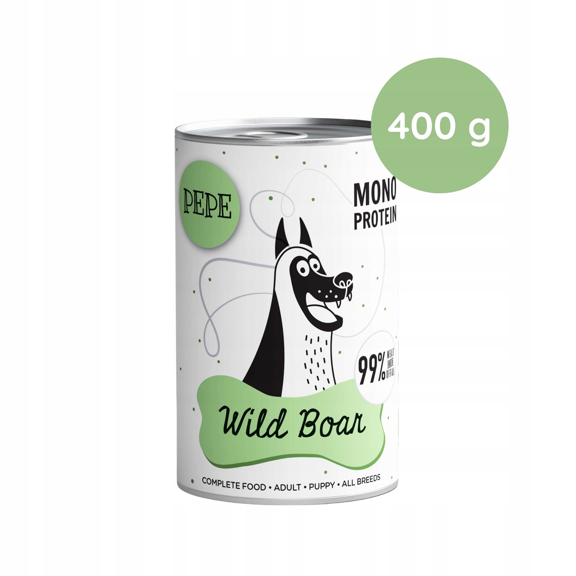 Paka Zwierzaka Wet Food PEPE Wild Boar (wild boar) 400g Packaging status original