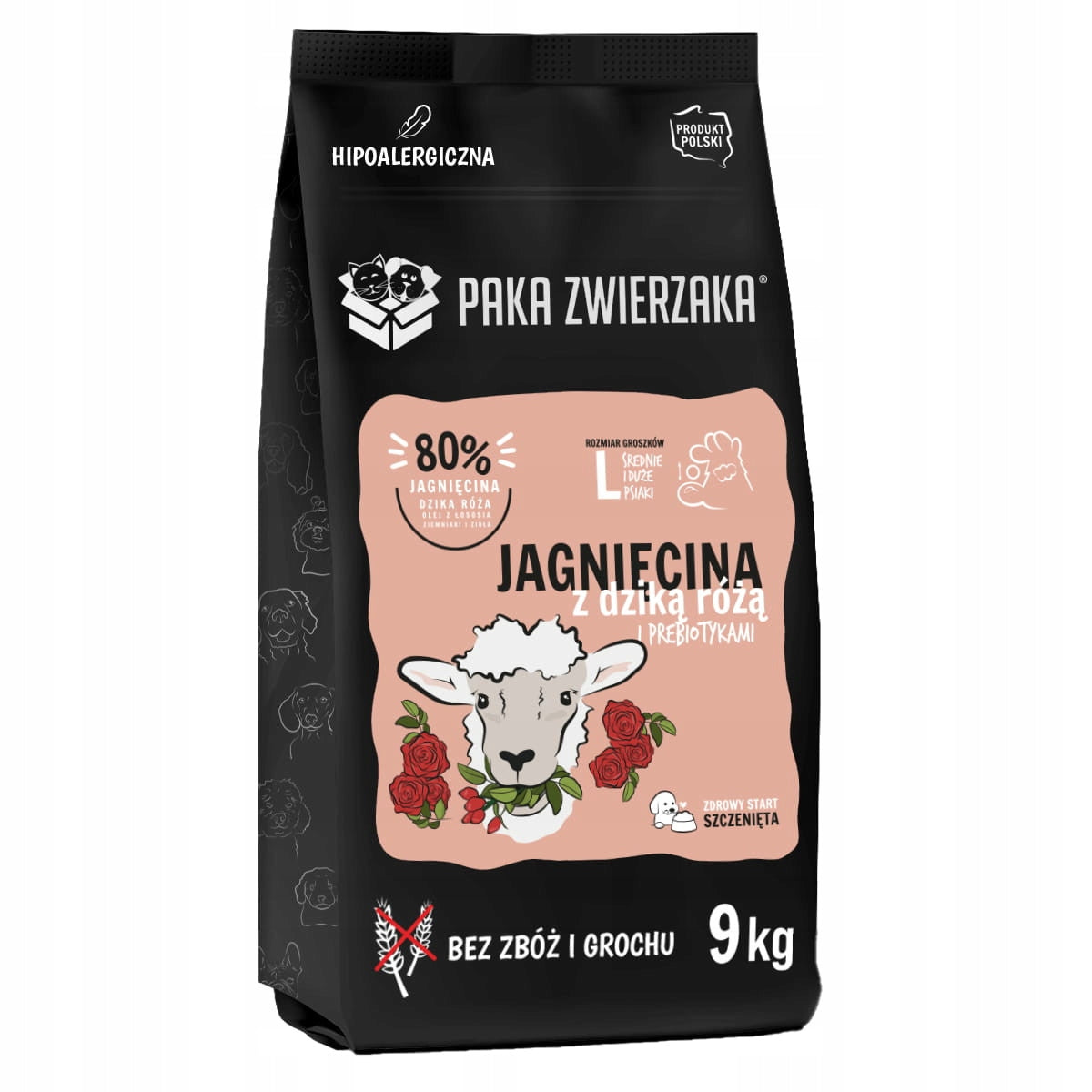 Paka Zwierzaka dry dog food Lamb with wild rose PUPPY 9 kg