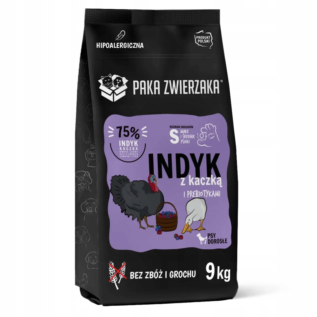Paka Zwierzaka dry dog food Turkey with duck 9 kg