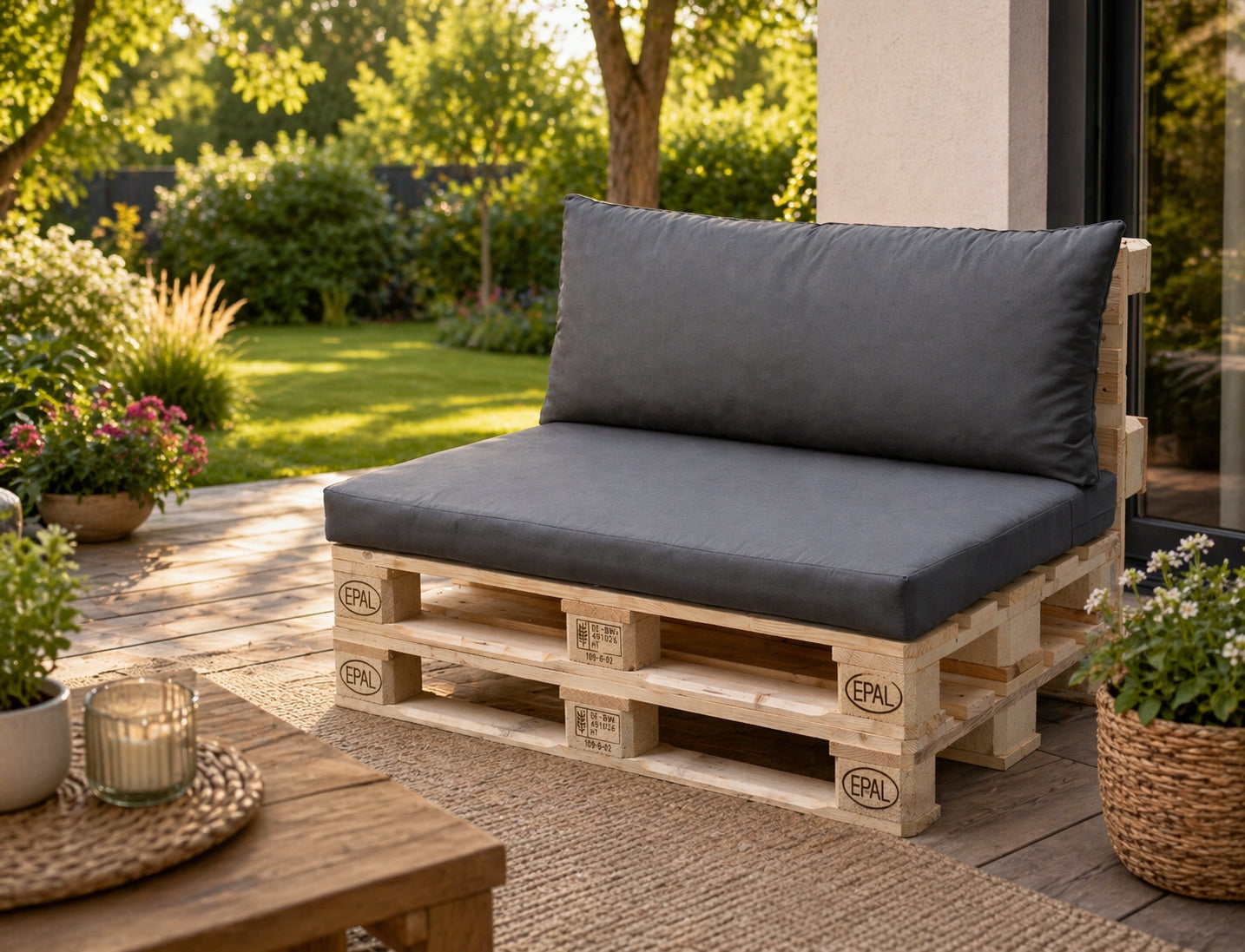 Pallet Cushions Set Seat 120x80 + Backrest 120x40 Manufacturer code 123