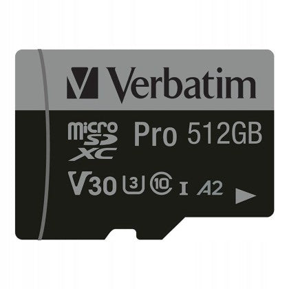 Paměťová karta Micro SDXC Verbatim Pro U3 512GB (100/90 MB/s) Class 10 U3