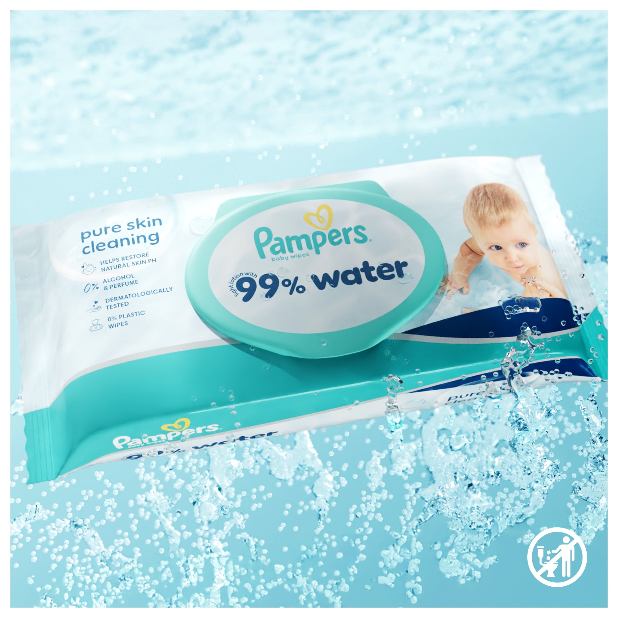 Pampers Aqua 99% Water Wet Wipes 12 x 60 Pack Manufacturer code 8006530116152