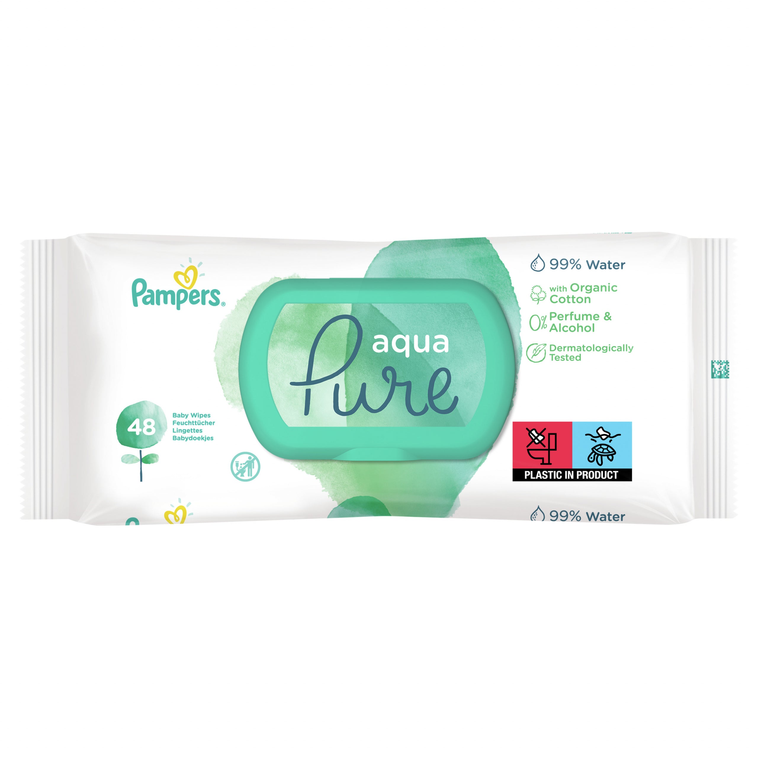 Pampers Aqua Pure wet wipes 1 x 48 pcs. Brand Pampers