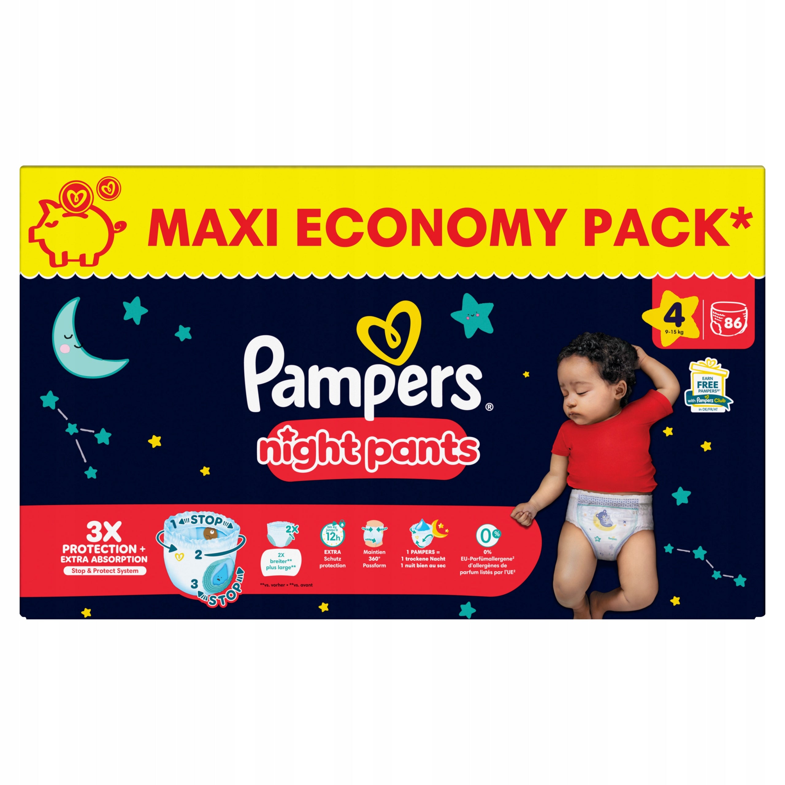 Pampers Night Pants size. 4 diapers for the night 86 pcs Import Germany Brand Pampers