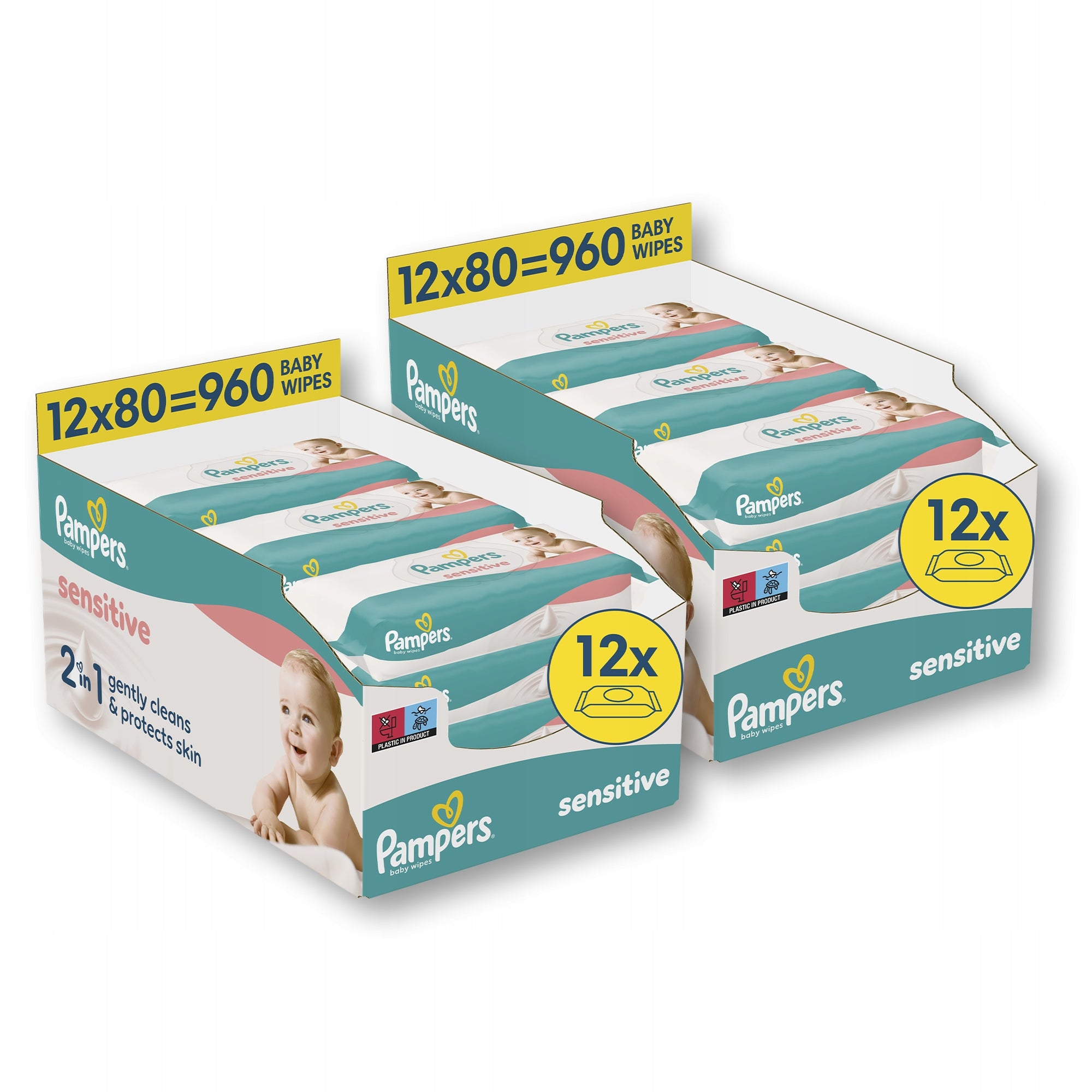 Pampers Sensitive wet wipes 2 x 12 x 80 = 1920 pcs Manufacturer code 8006530134668