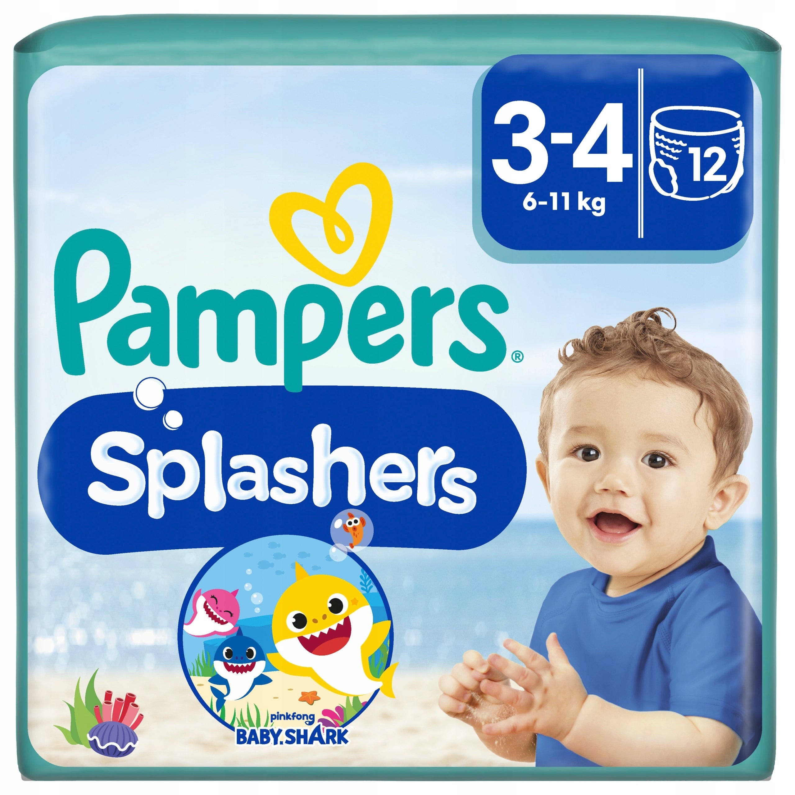 Pampers Splashers Swimming Diapers, Size 3-4, 6-11kg, 12 Pieces