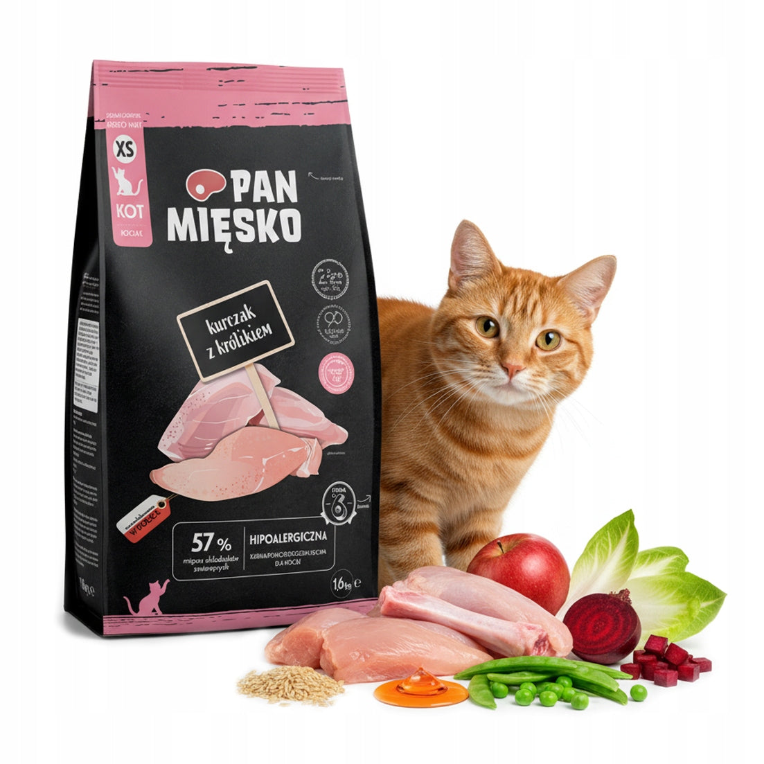 Pan Mięsko Cat 1,6kg Chicken with Rabbit XS