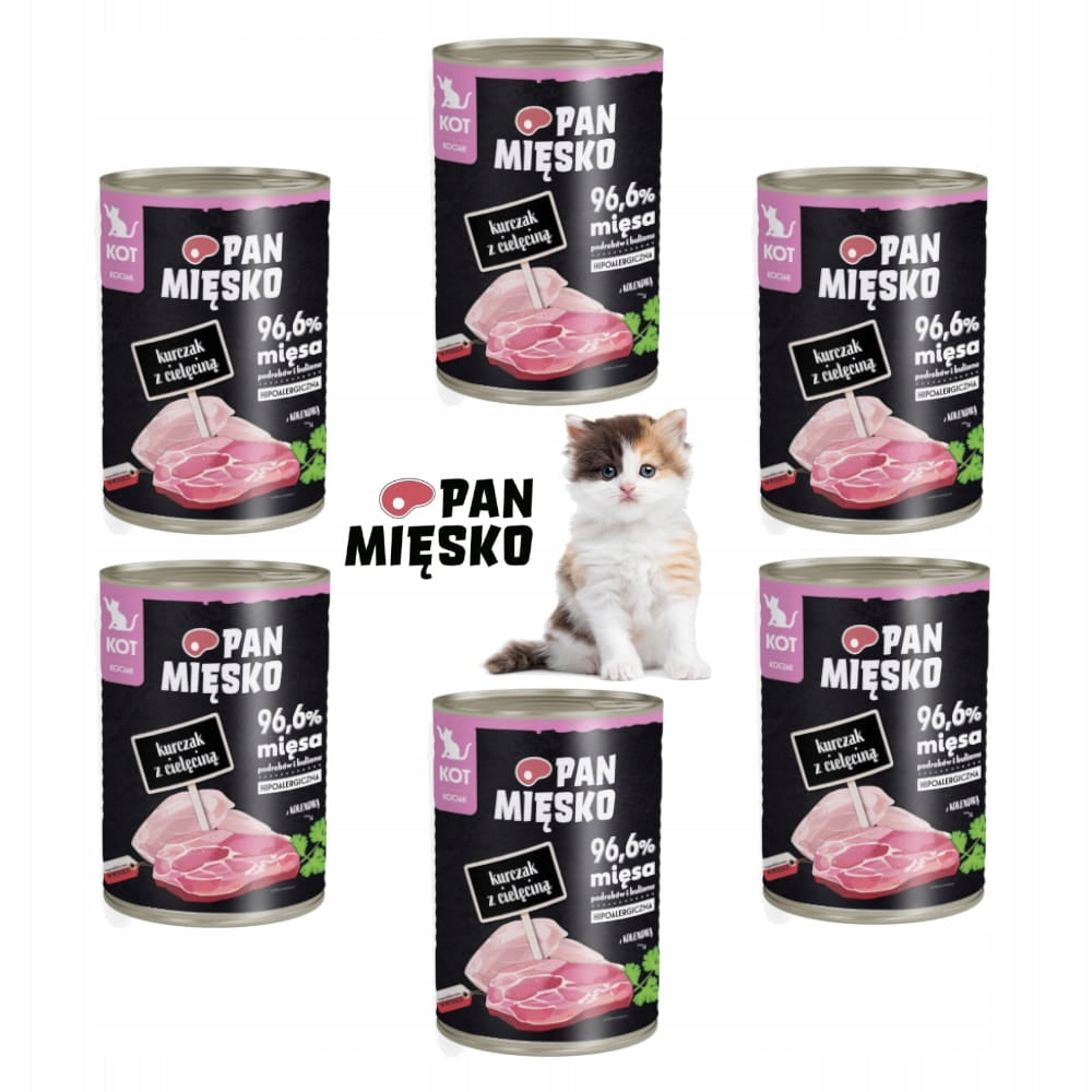Pan Mięsko Cat Food Veal Chicken 6x400g Manufacturer code PM 6x1665