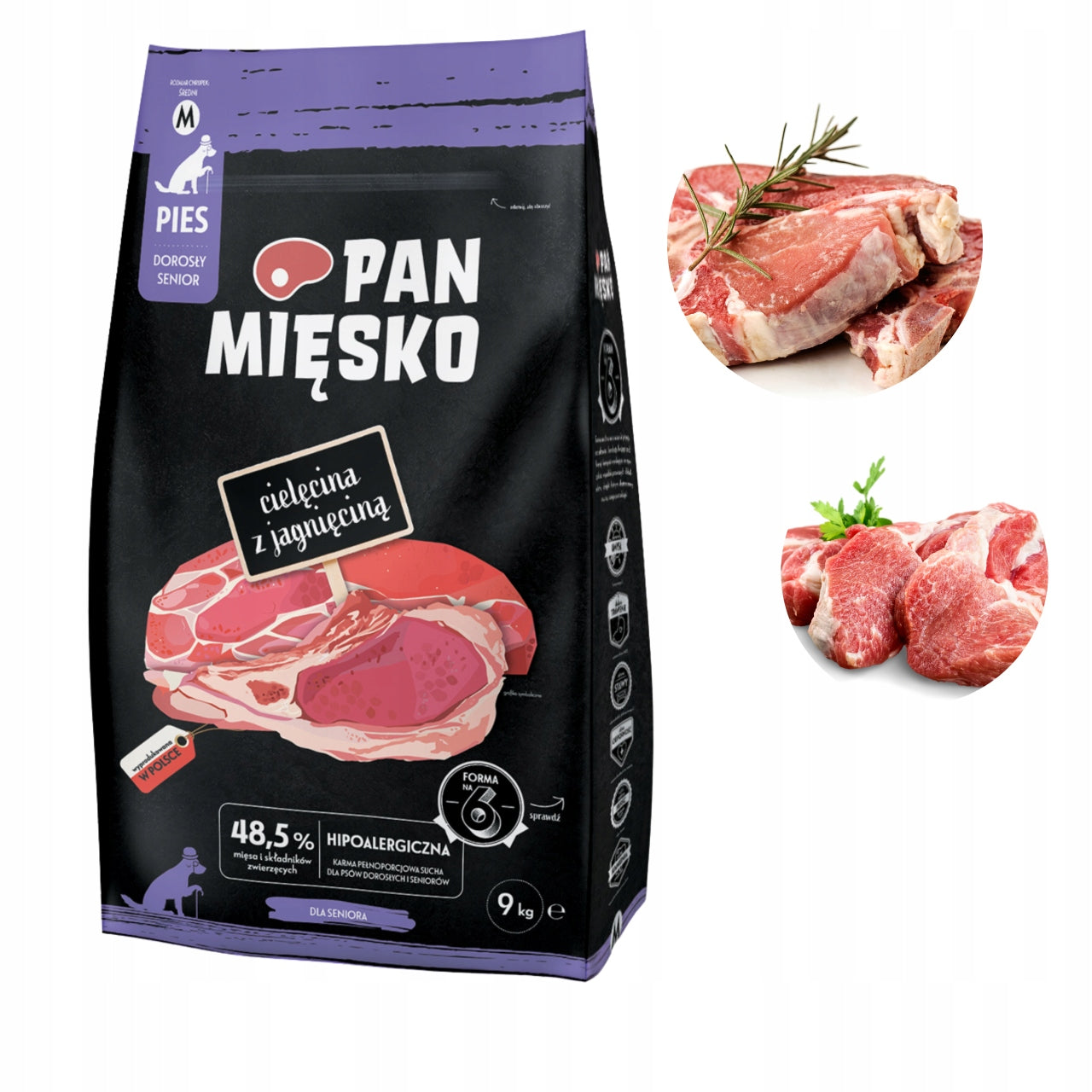 Pan Mięsko Veal with lamb crisps M SENIOR 9 kg