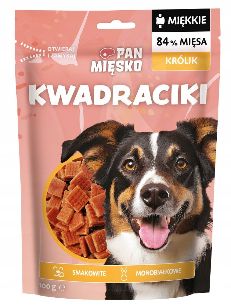 Pan Mięsko dog treat Squares Rabbit 100g