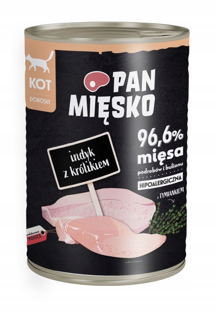 Pan Mięsko turkey with rabbit 400g - wet cat food