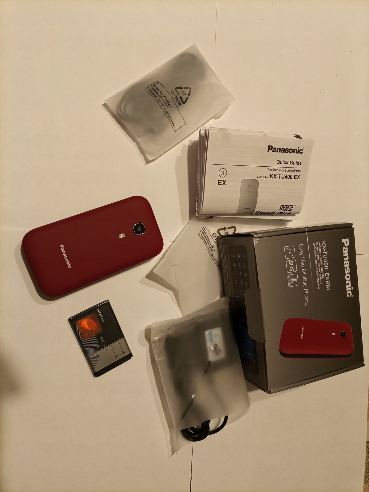 Panasonic KX-TU400 Phone for seniors Polish salon Original RED Headphones included yes
